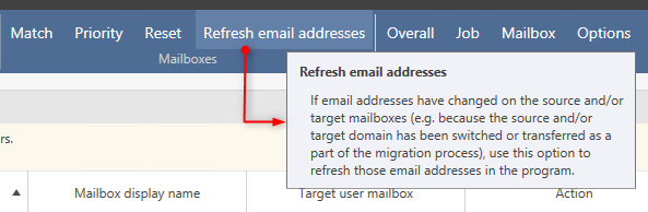 Refresh email addresses