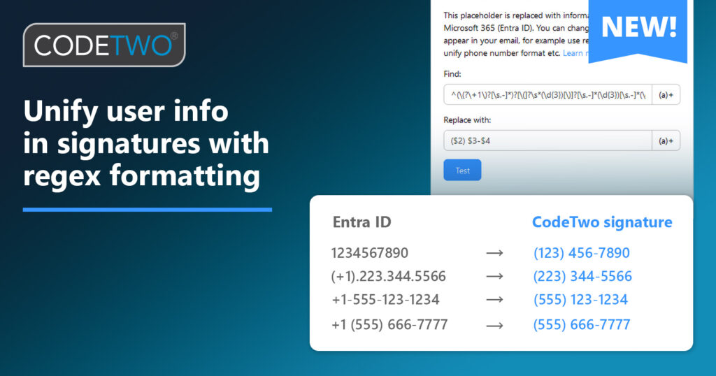 New feature: unify phone numbers & user/company info in email signatures