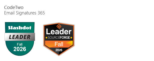 SourceForge and Slashdot Leader badges for CodeTwo