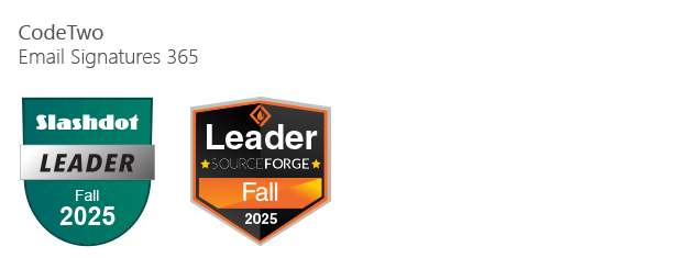 Slashdot & SourceForge awards for the leading email signature tools in Fall 2025