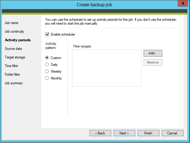 Enable and configure the program's scheduler