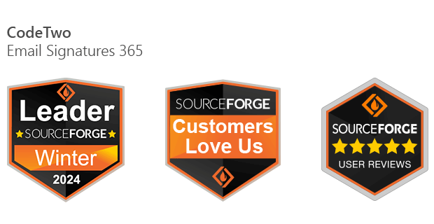CodeTwo's 2024 badges on SourceForge