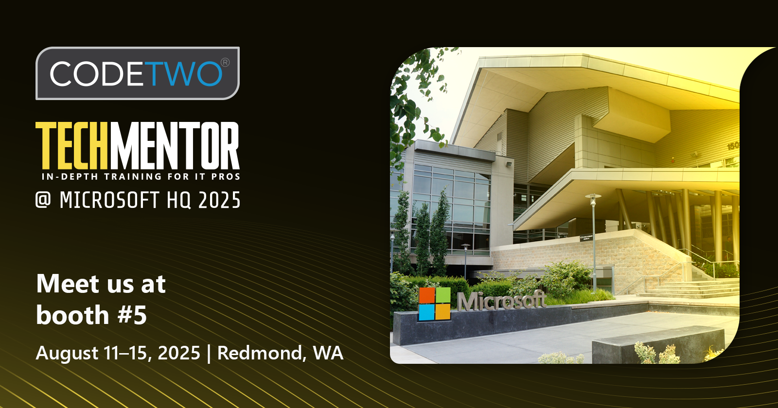 CodeTwo attending TechMentor @ Microsoft HQ 2025