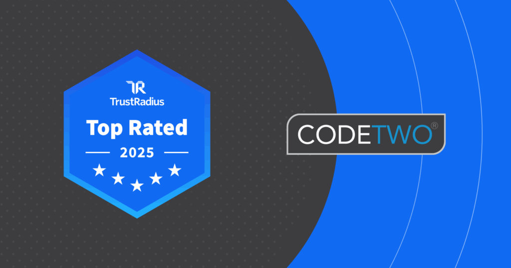 2025 TrustRadius Top Rated Award for CodeTwo Email Signatures 365
