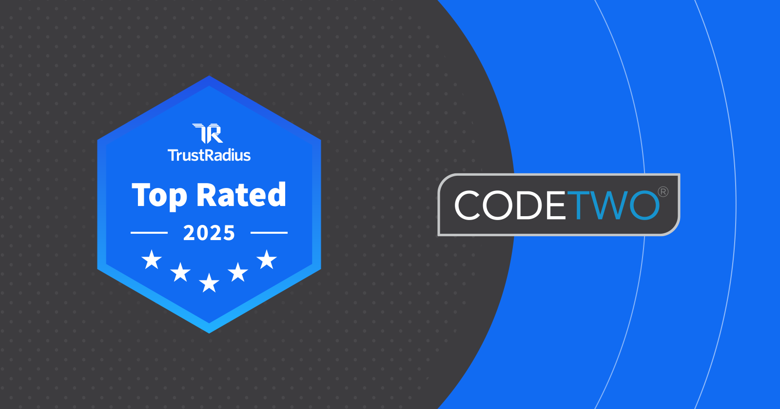 2025 TrustRadius Top Rated Award for CodeTwo Email Signatures 365