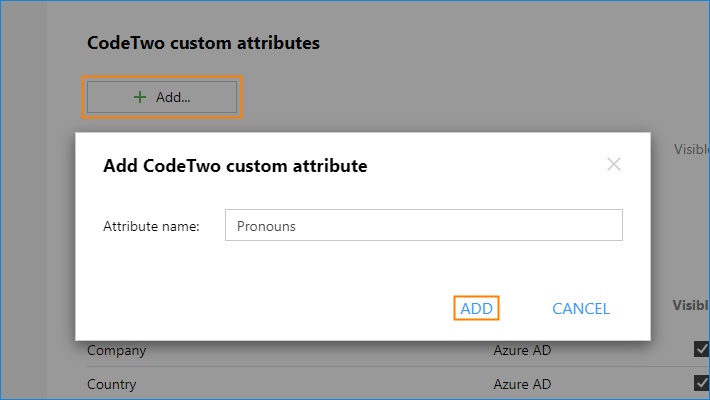 CodeTwo User attributes manager - Adding a custom attribute