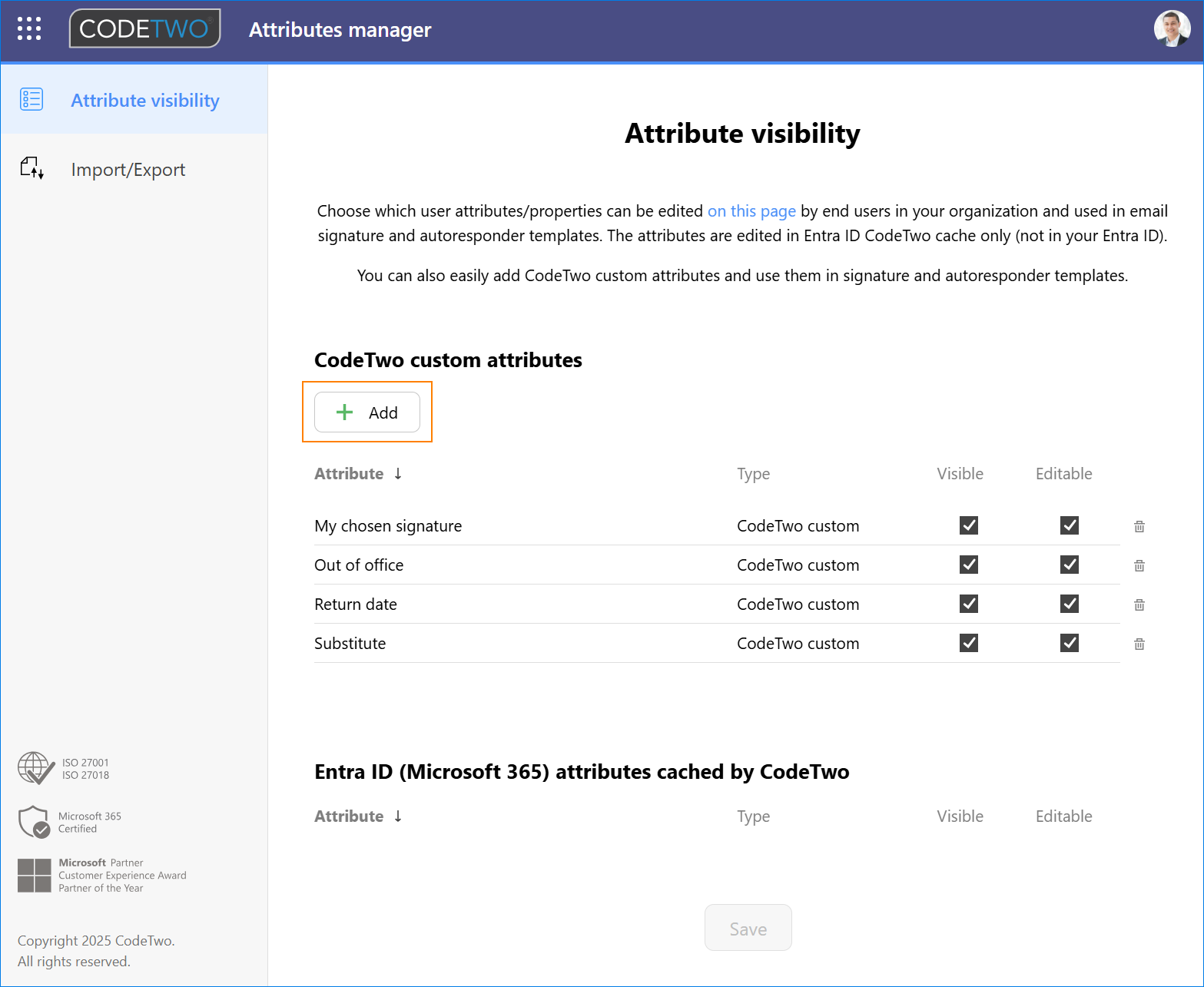 User attribute manager - adding a new custom attribute