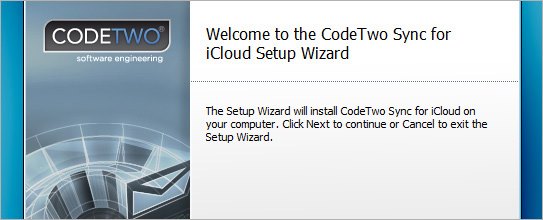 Welcome to the CodeTwo Sync for iCloud Setup Wizard