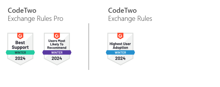 G2 Winter 2024 awards for Exchange Rules (Pro) 