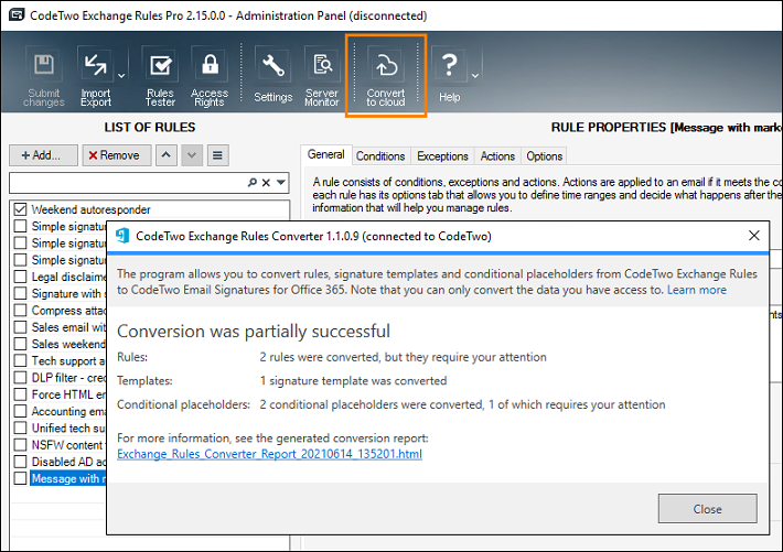 CodeTwo Exchange Rules Converter