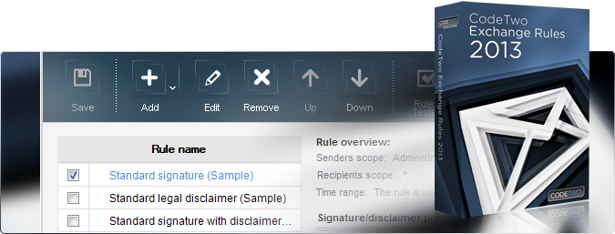 Emails signatures and disclaimers on Exchange 2013