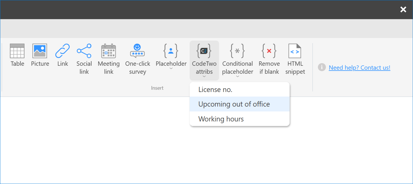 Quick access to CodeTwo Custom Attributes