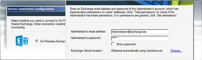 Establishing a connection in CodeTwo Exchange Migration