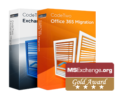 Gold award for CodeTwo Migration tools
