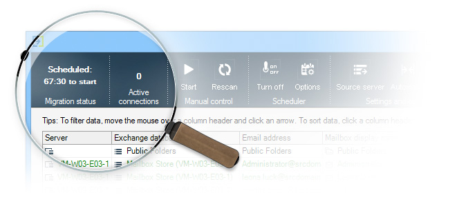 Migration scheduler - the coutdown