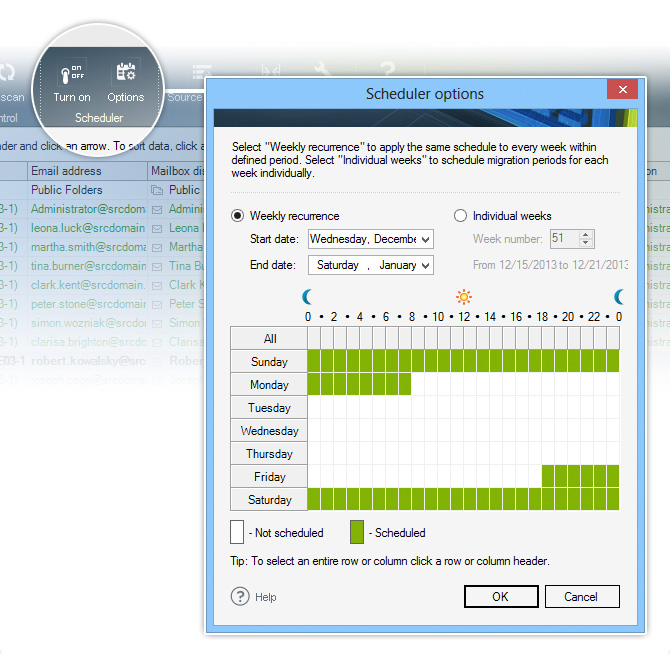 Migration scheduler - CodeTwo migration tools