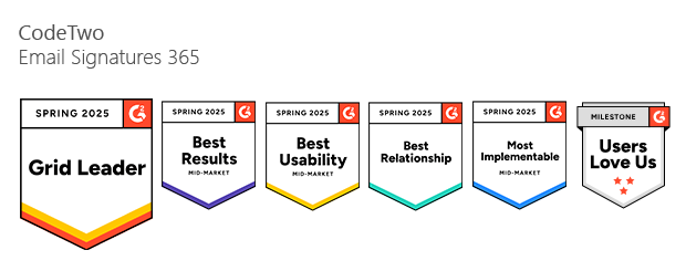 The leading Email Signature tool for Microsoft 365 according to G2.com reviews.