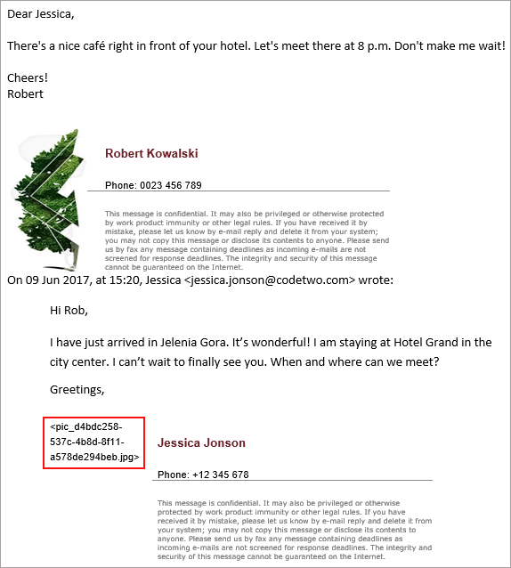 image removed from iphone mail app