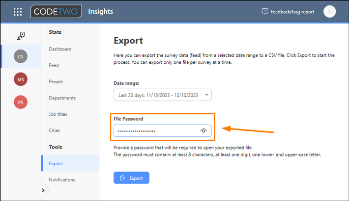 CodeTwo Insights - Export