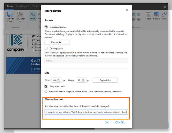Adding alt-text to images