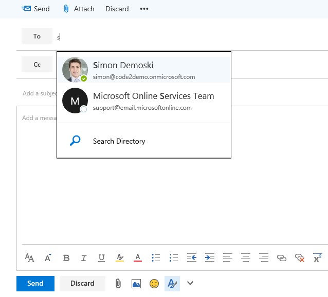 User's photo in Outlook.