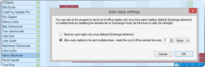 Reset count of out of office replies per recipient in Exchange and Office 365