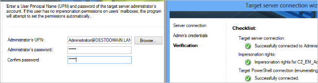 Configuring the target server connection