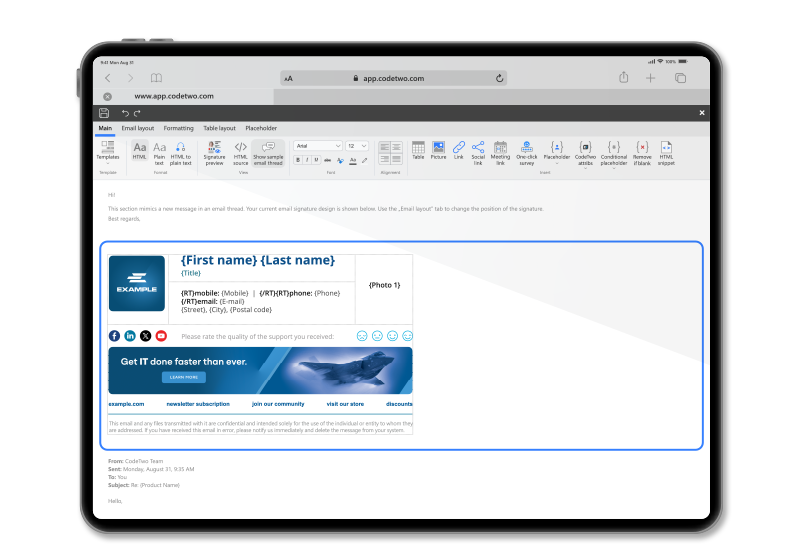 Meilleur éditeur de modèlesde signatures HTML au monde