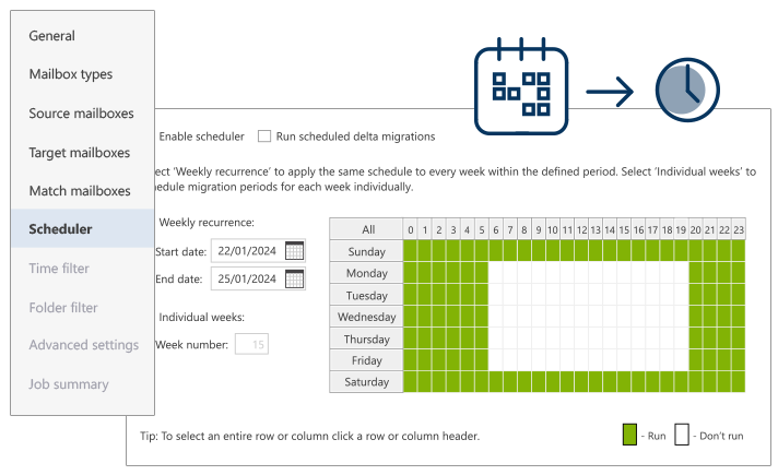 Schedule migration