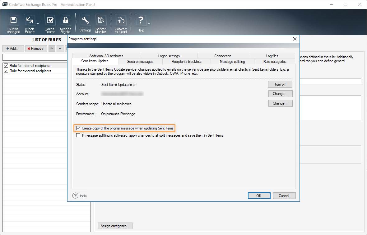 How to avoid duplicates in the Sent Items folder