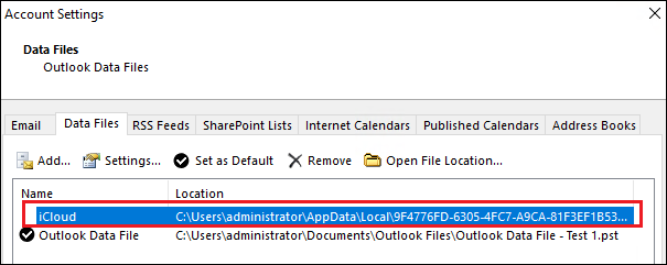remove icloud outlook add in