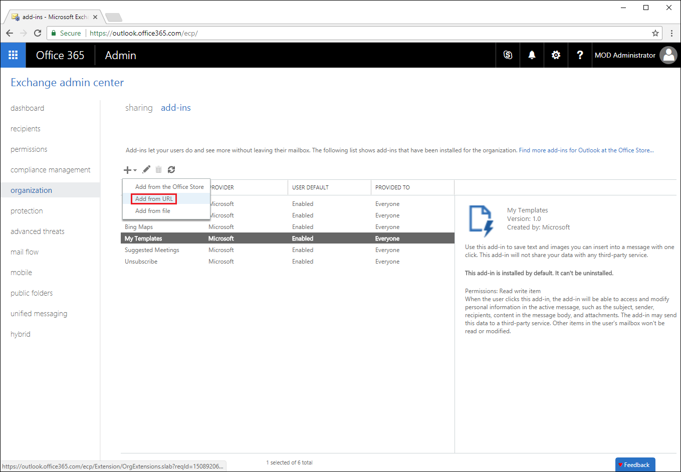 Centralized Deployment Of The Signature Preview Add In Via Exchange Admin Center