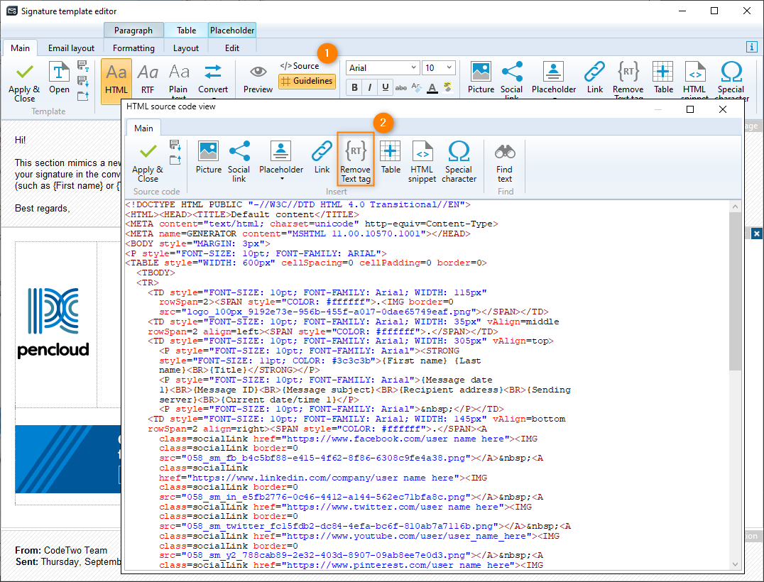 How to automatically remove signature elements (placeholders) that ...