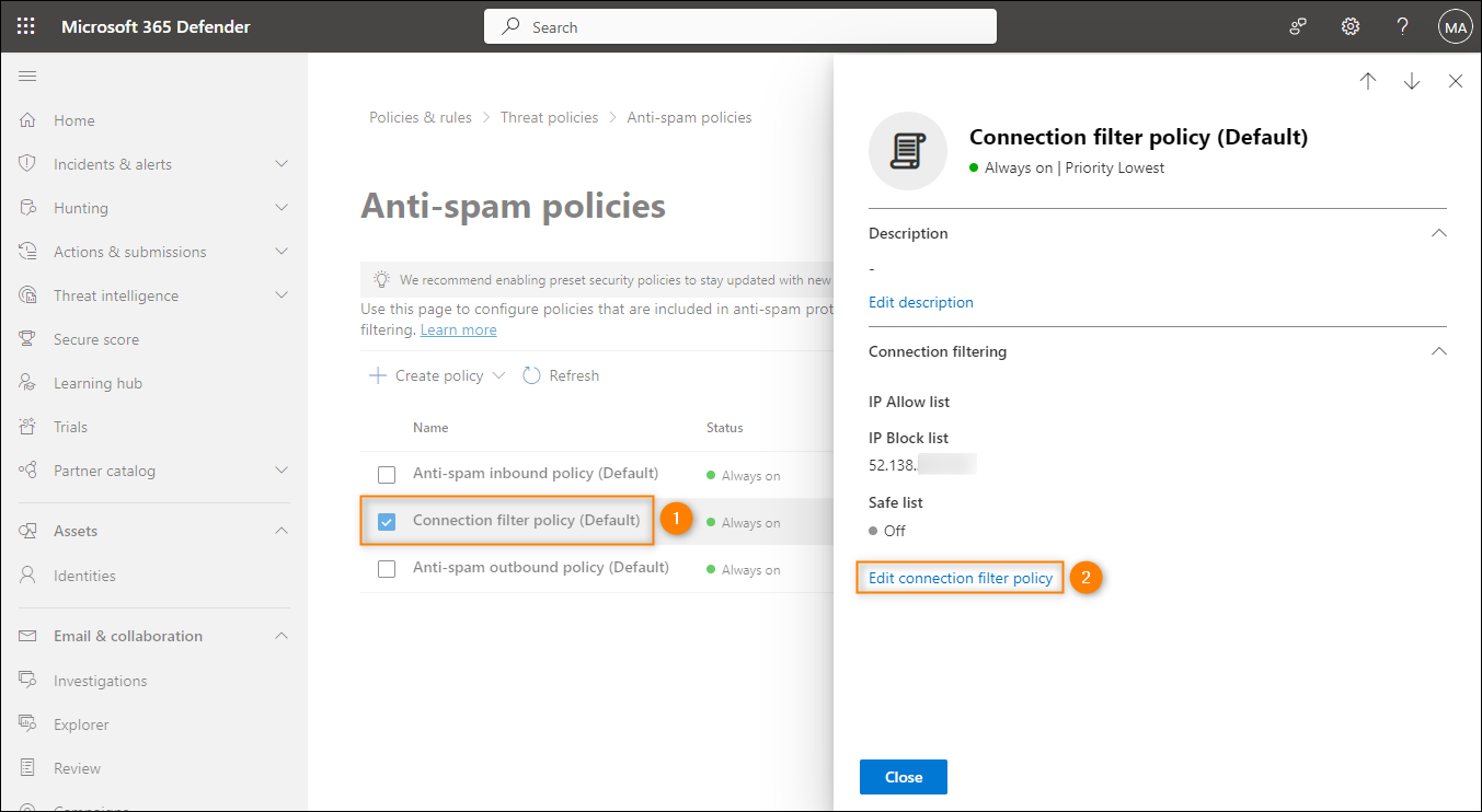 Blocked Azure IP causes problems with email delivery