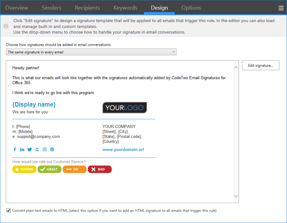 How to add personalized email signatures to emails sent from shared