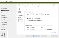 The program also contains a built-in backup scheduler that lets you define periods in which a given job will be active.