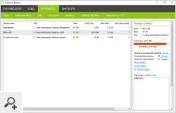 Once you choose folders where the backup copies will be stored and configure all other storage settings, you can view a summary of storage properties in the program's window.