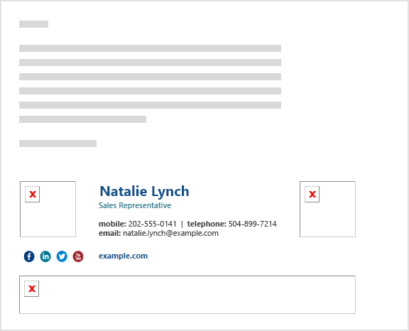 Images in signature are not displayed by default in Outlook and OWA.