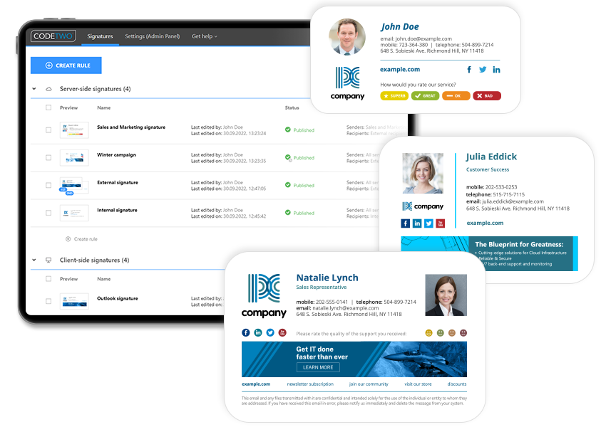 Complete control of Office 365 email signatures