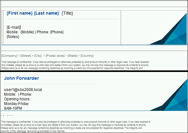 How to use multi-line notes in signatures and disclaimers