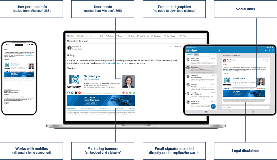 Email signatures management features