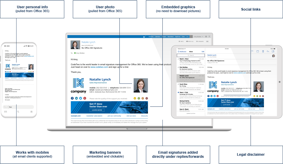 Email signatures management features