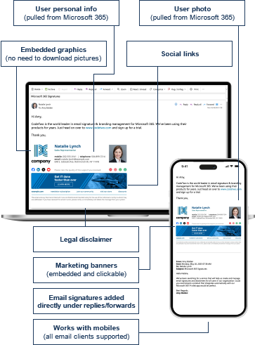 Email signatures management features