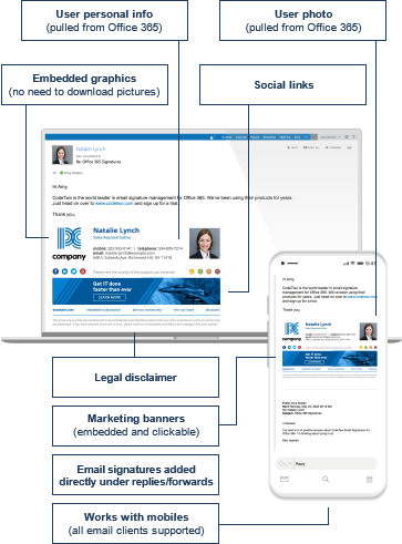 Email signatures management features