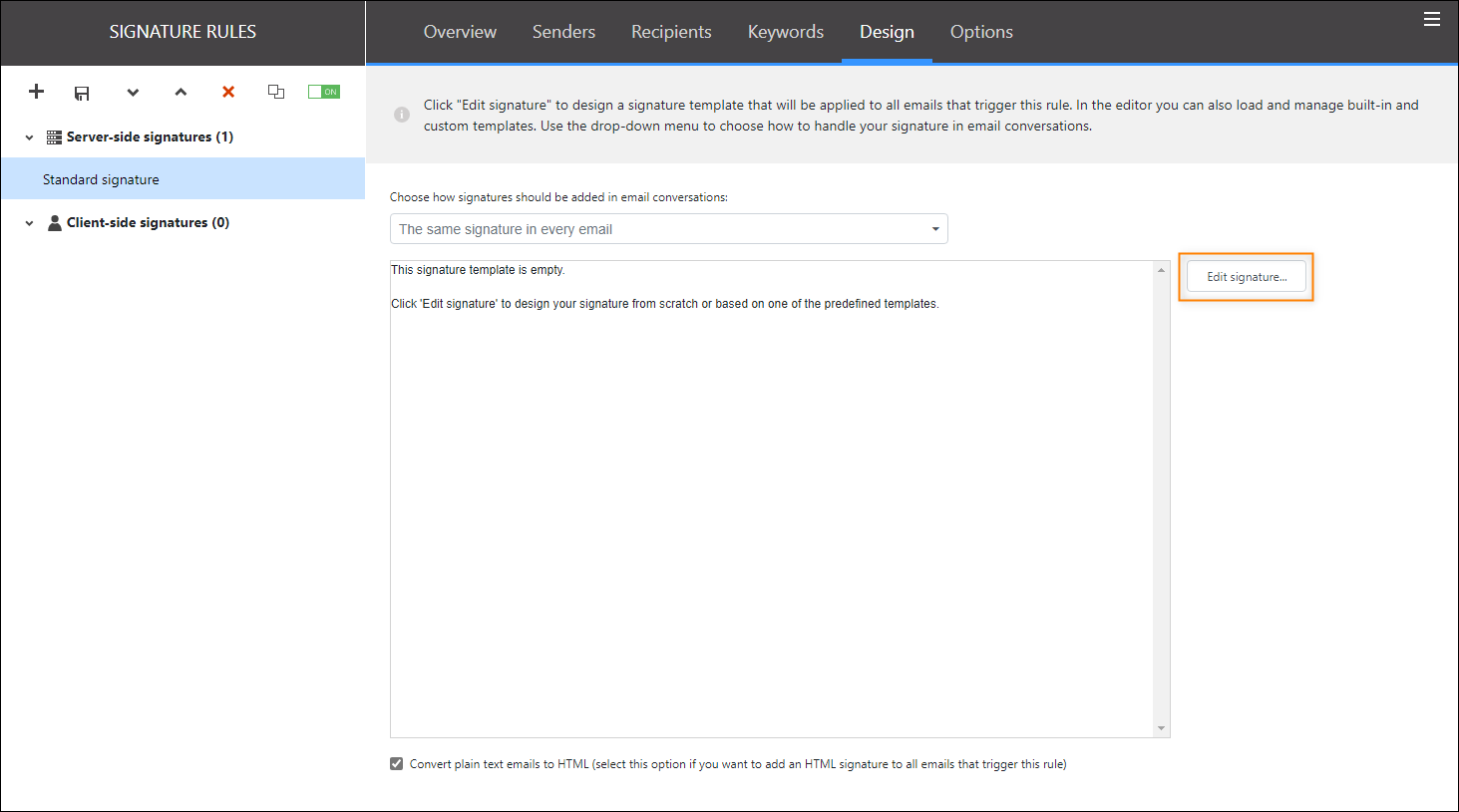 Manage signatures - Design your signature - Create a signature using ...