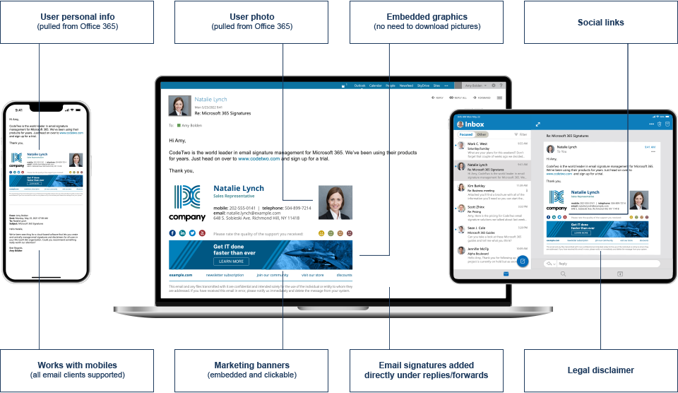 Email signatures management features