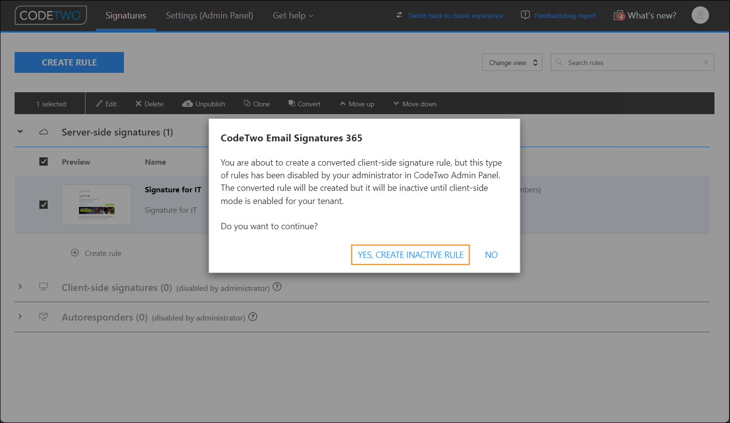 Email signatures Convert between different signature rules CodeTwo