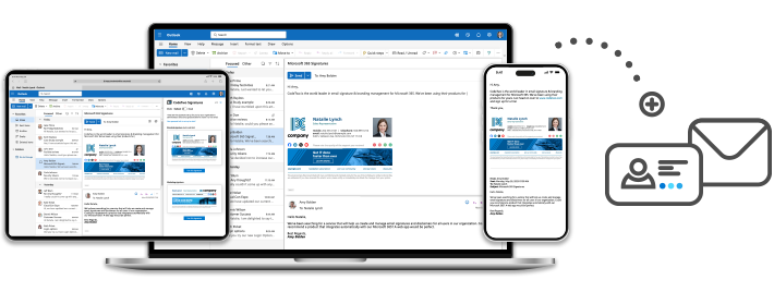 Add email signatures to messages sent from all email clients and devices
