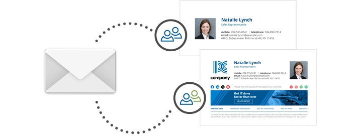 Use different signatures for internal emails