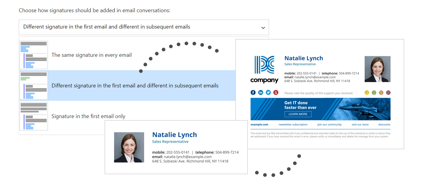 CodeTwo Email Signatures for Office 365 – Examples of use